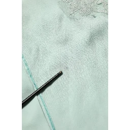 Mint Green Silk Lace Trim Abaya Maxi Dress