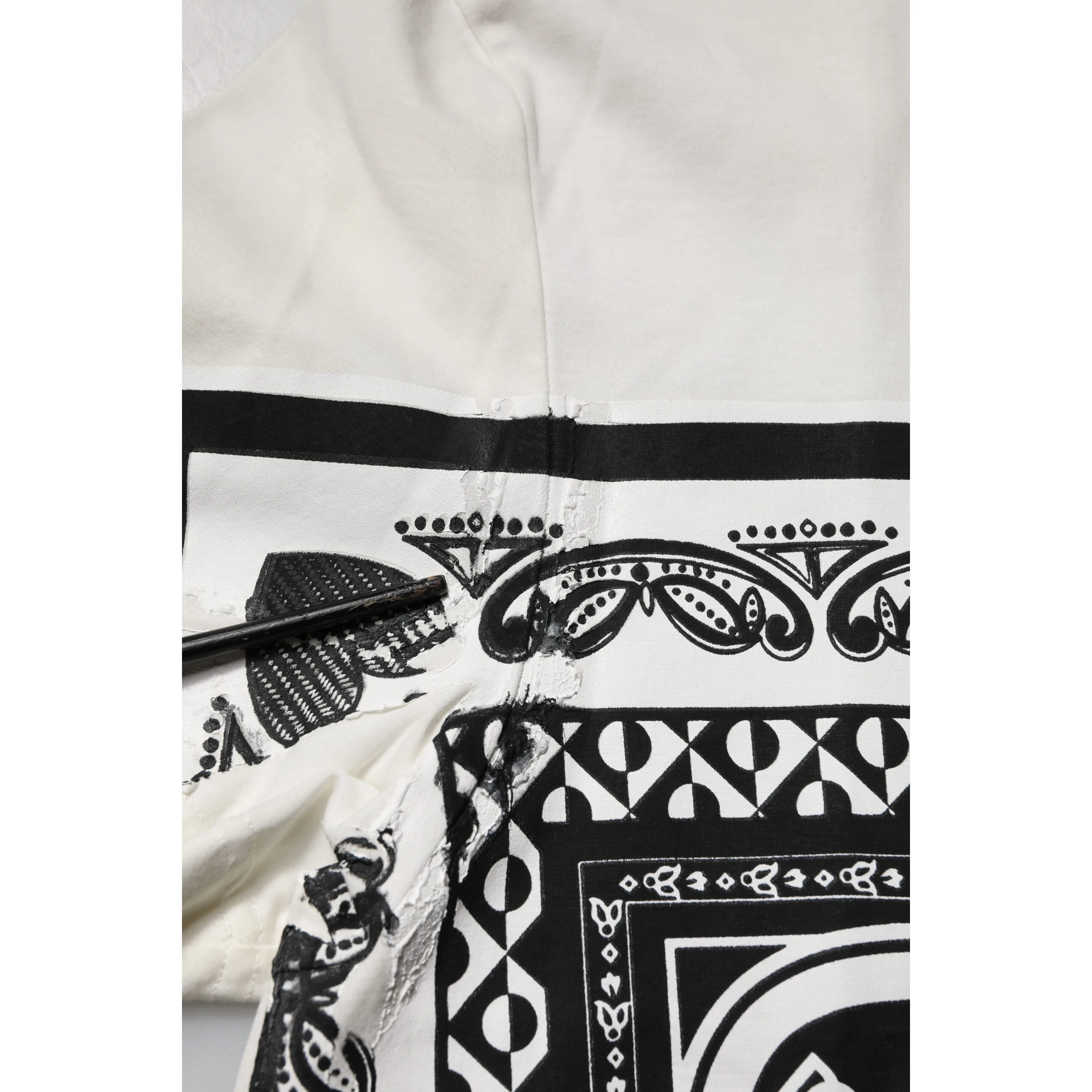 White Cotton Logo Bandana Print T-shirt