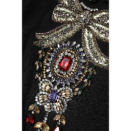 Black Cashmere Crystal Embellished Sweater