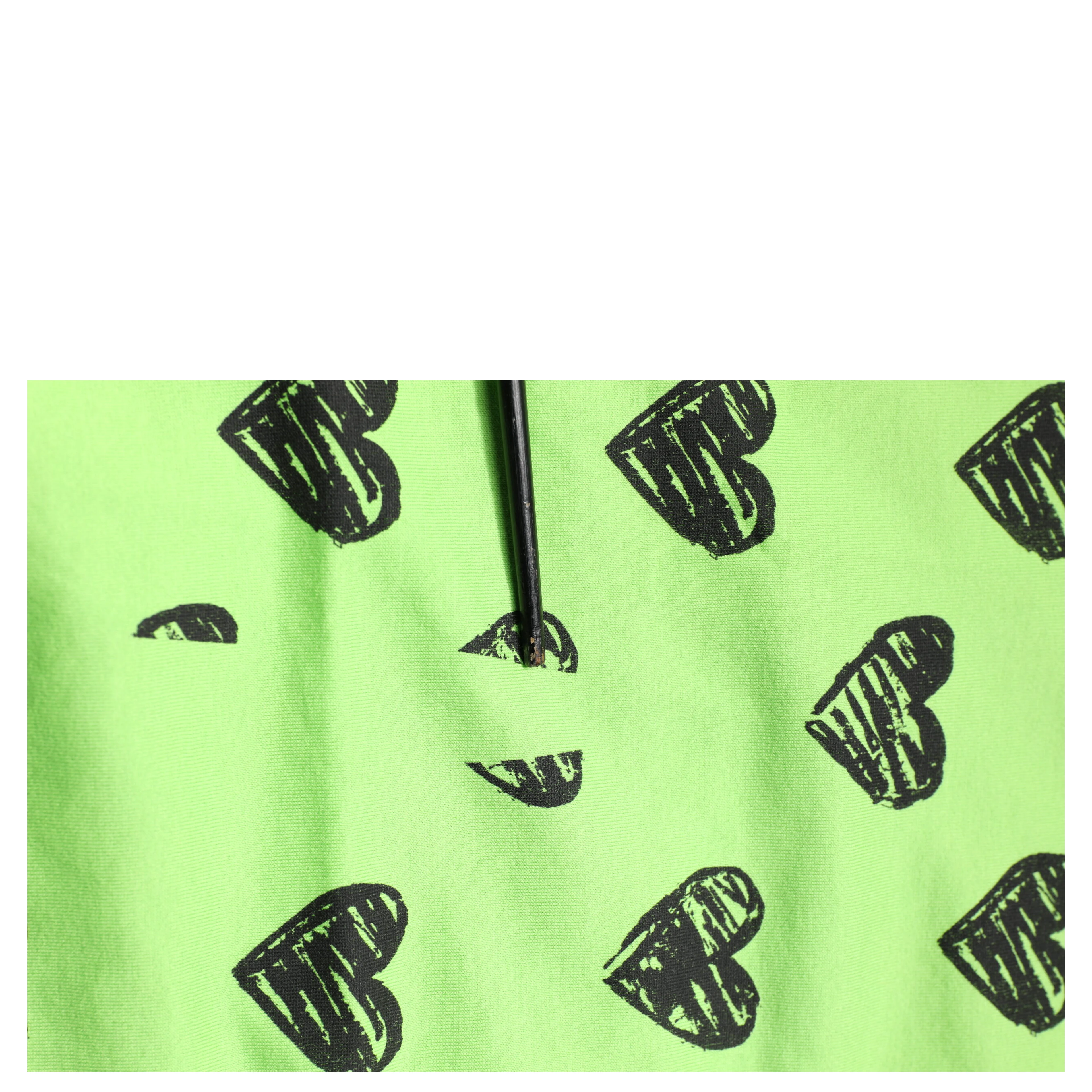 Green Heart Print Cotton Crew Neck T-shirt