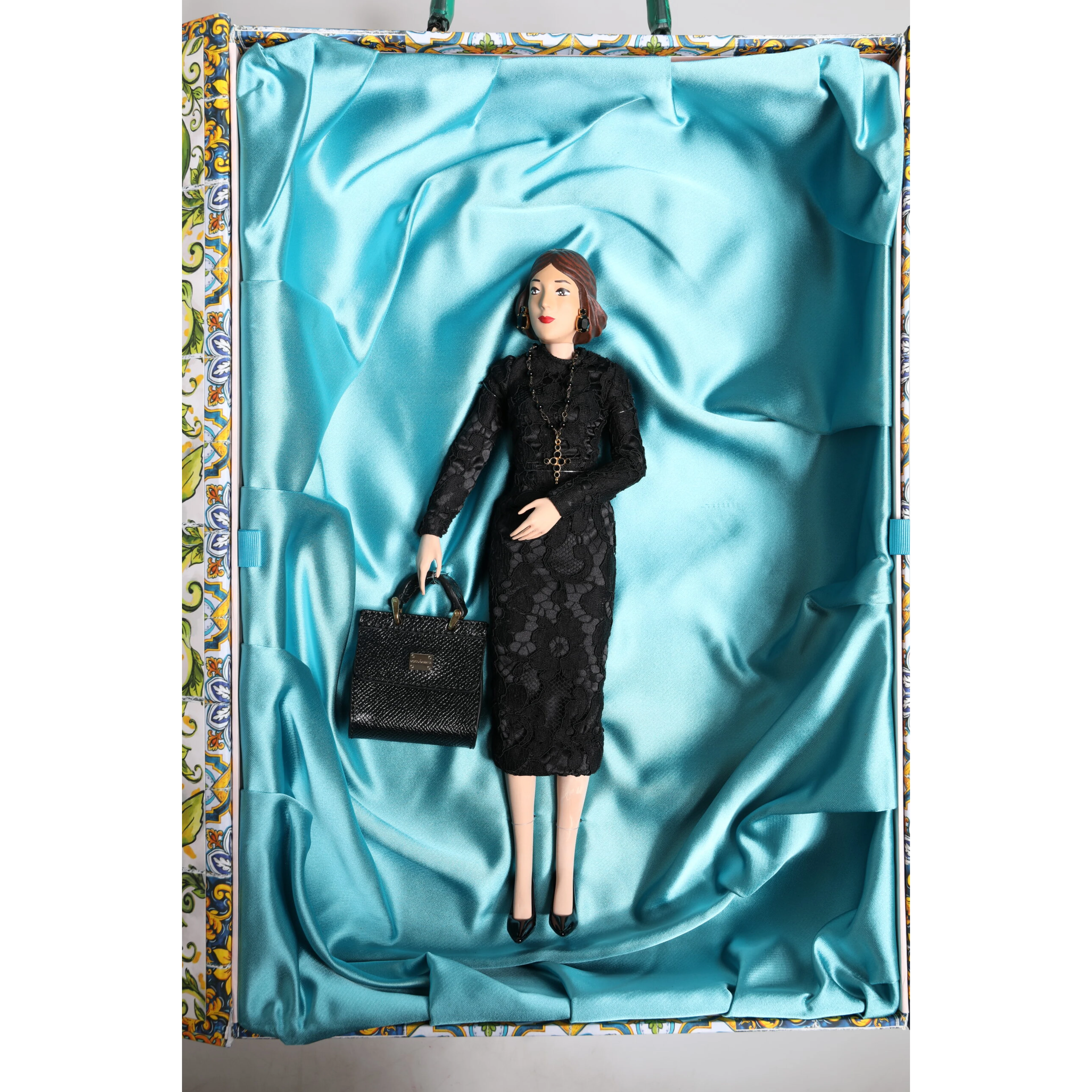 Black Dress MARIA Porcelain Fashion Show Leather Sicily Dolls