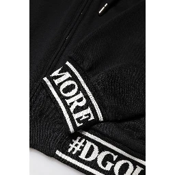 Black Cotton Hooded Full Zip Sweatshirt Sweater
