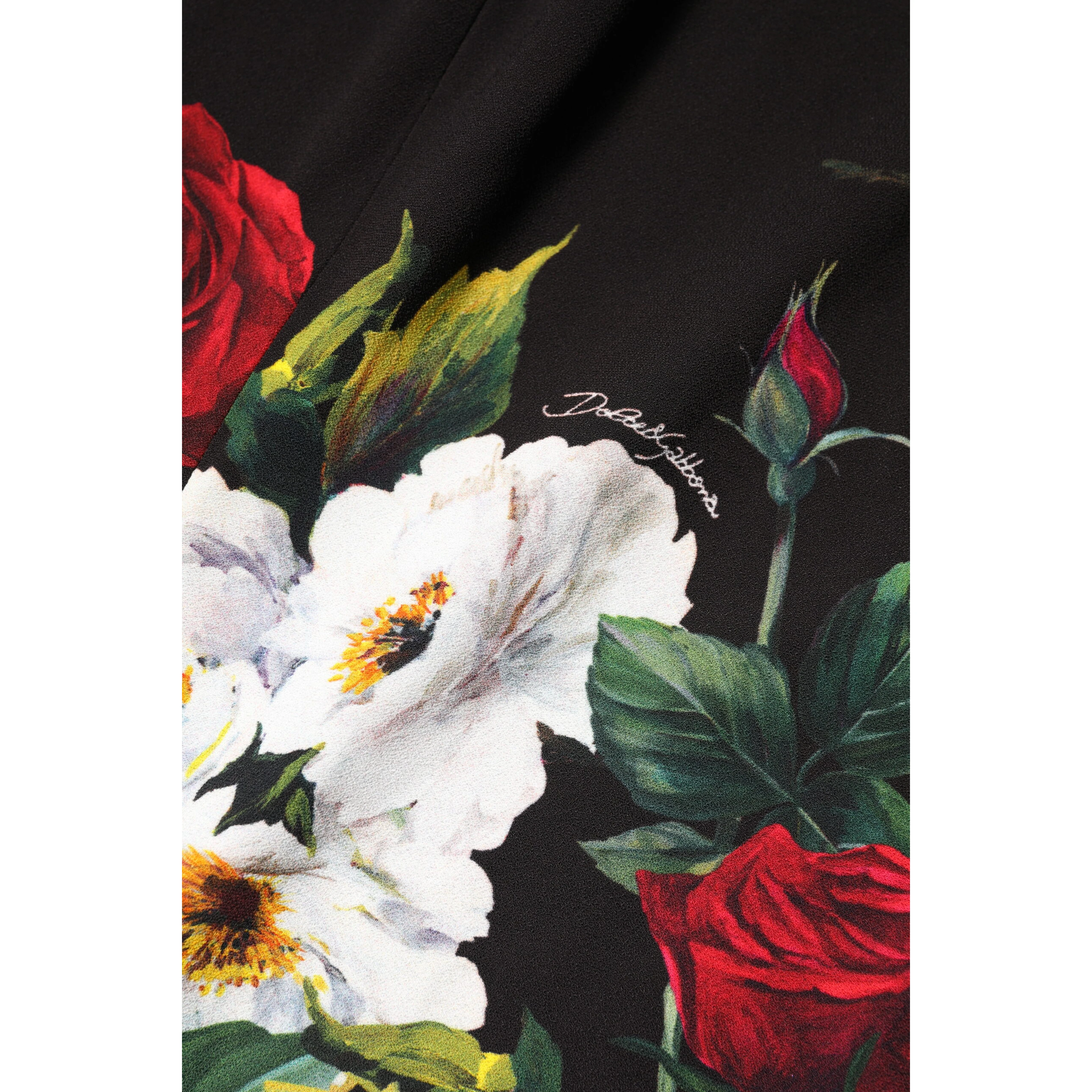Black Floral Print Sleeveless Sheath Dress