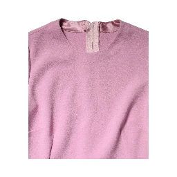 Pink Polyester Long Sleeves Sheath Mini Dress