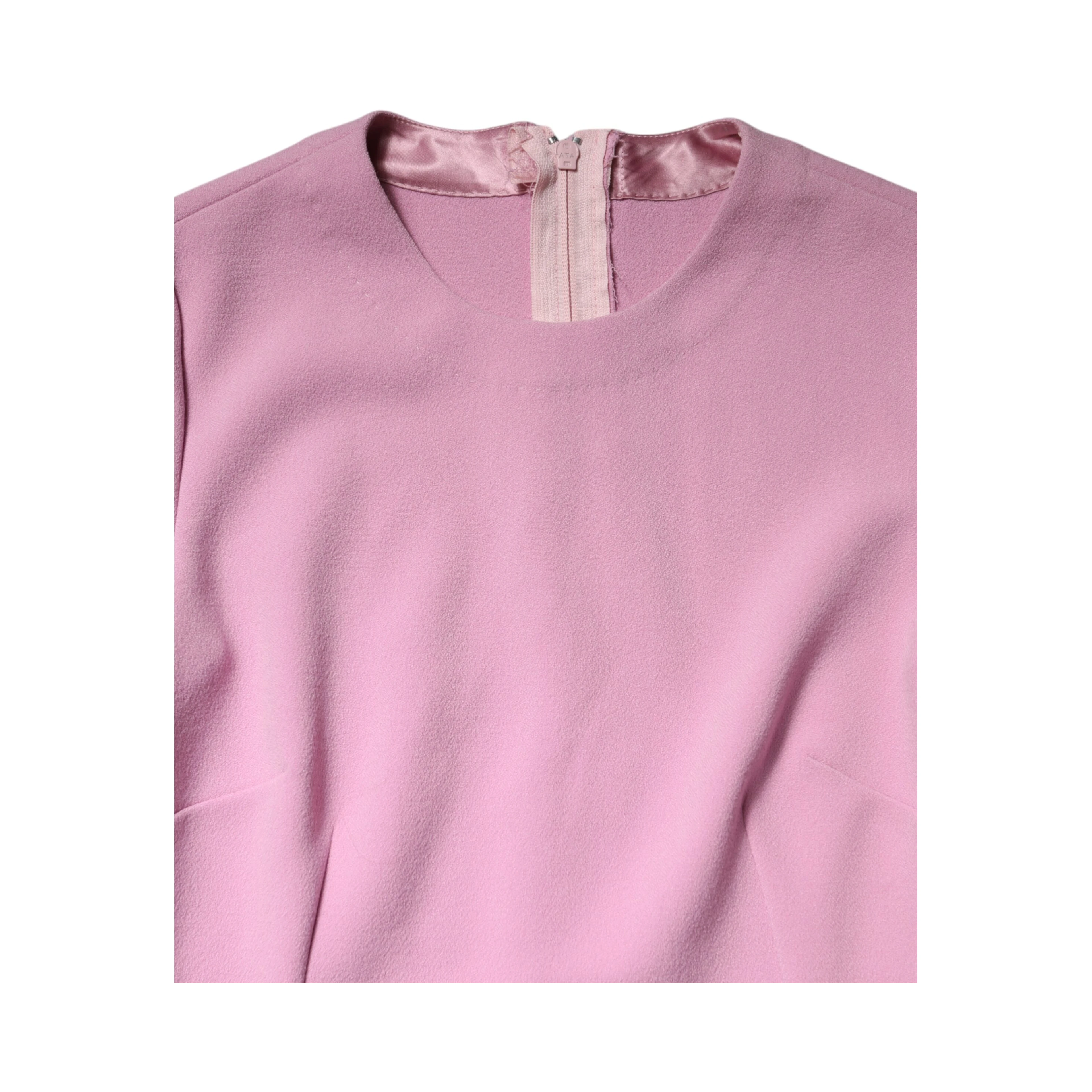 Pink Polyester Long Sleeves Sheath Mini Dress