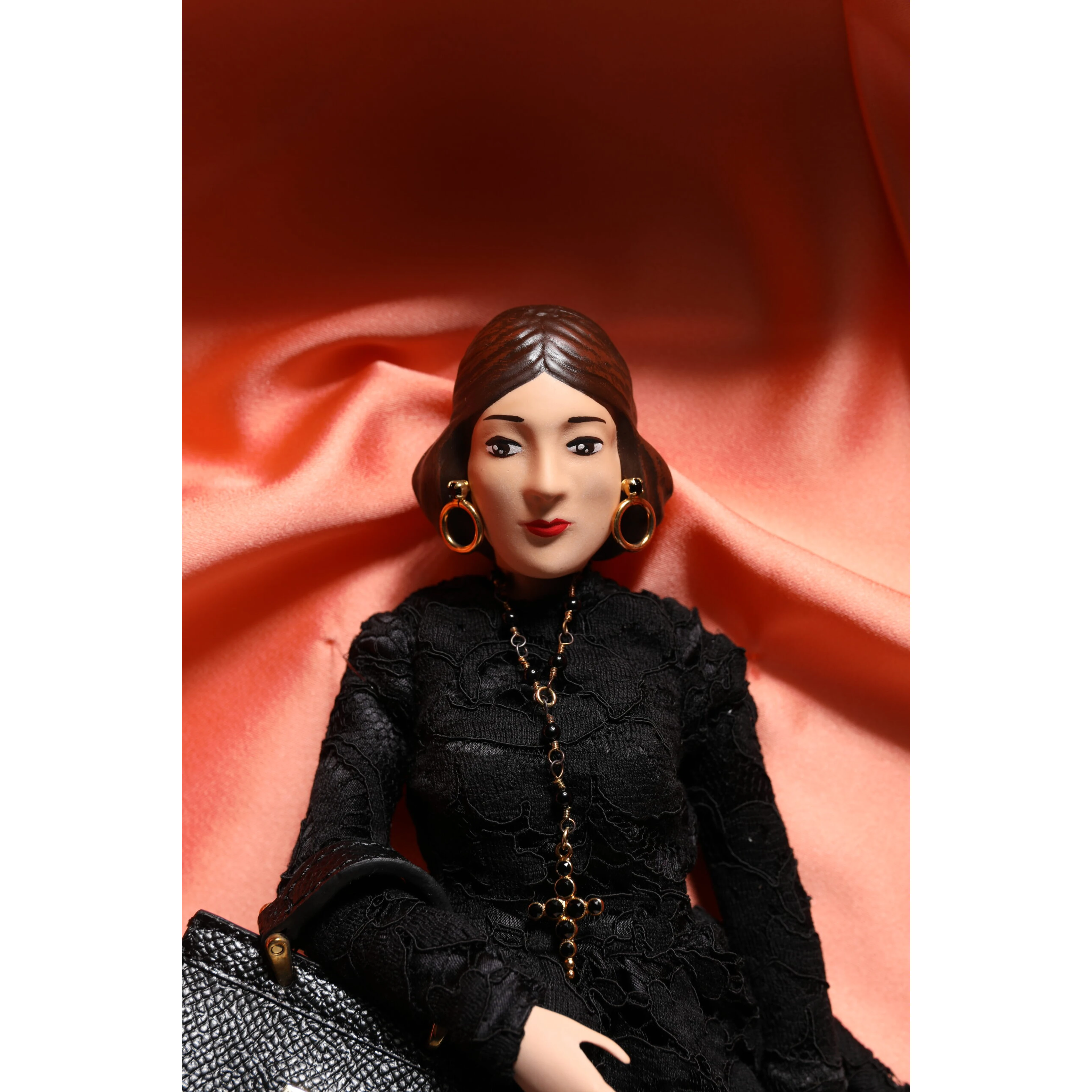 Black Dress Ceramic Porcelain Fashion Leather Sicily Dolls