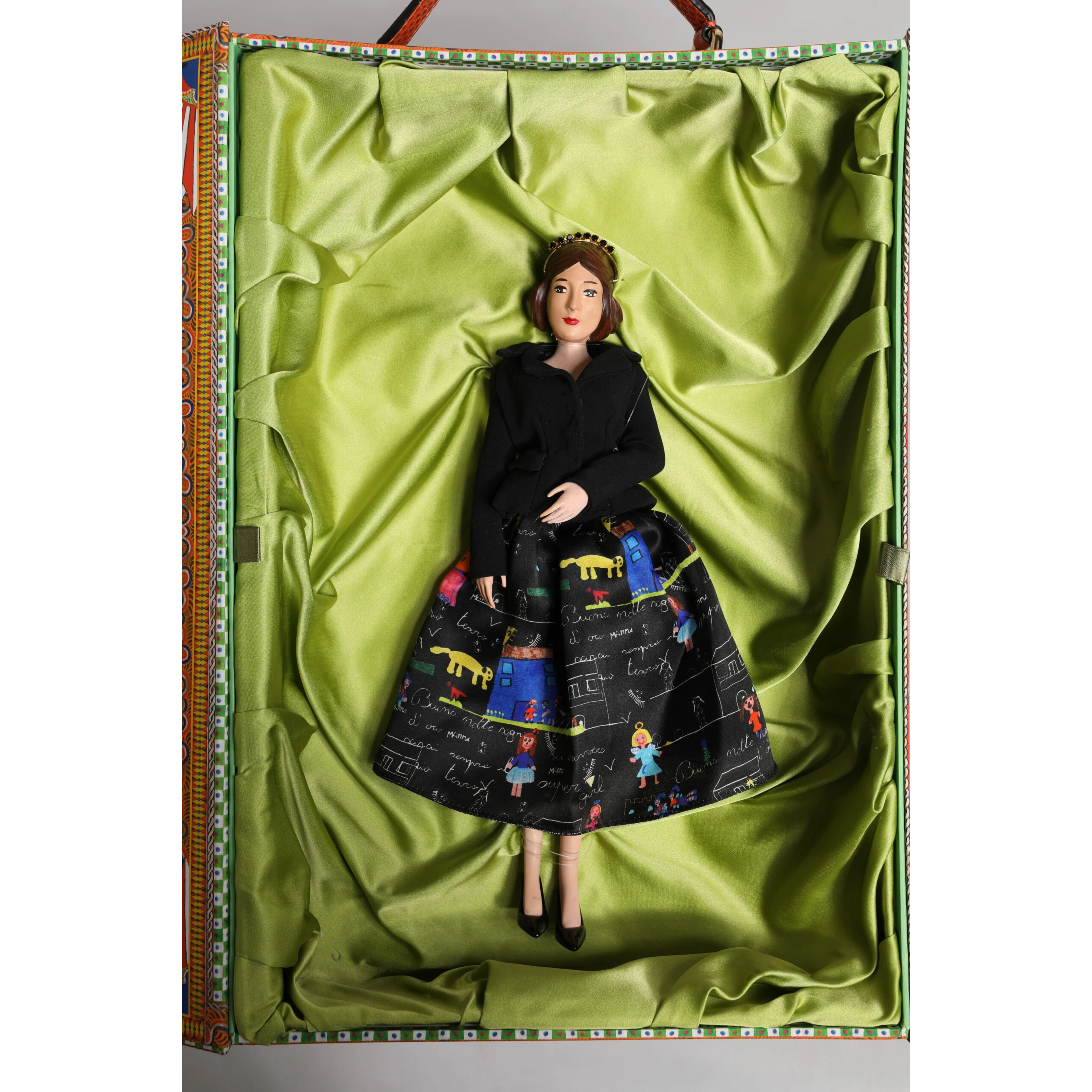Black Dress Ceramic Porcelain Fashion Leather Sicily Dolls