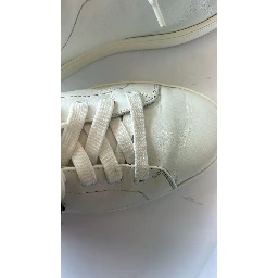White Leather Heart Embellished Sneakers Shoes