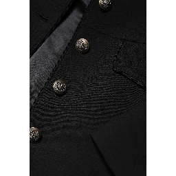 Black Wool Single Breasted Trench Coat Jacket