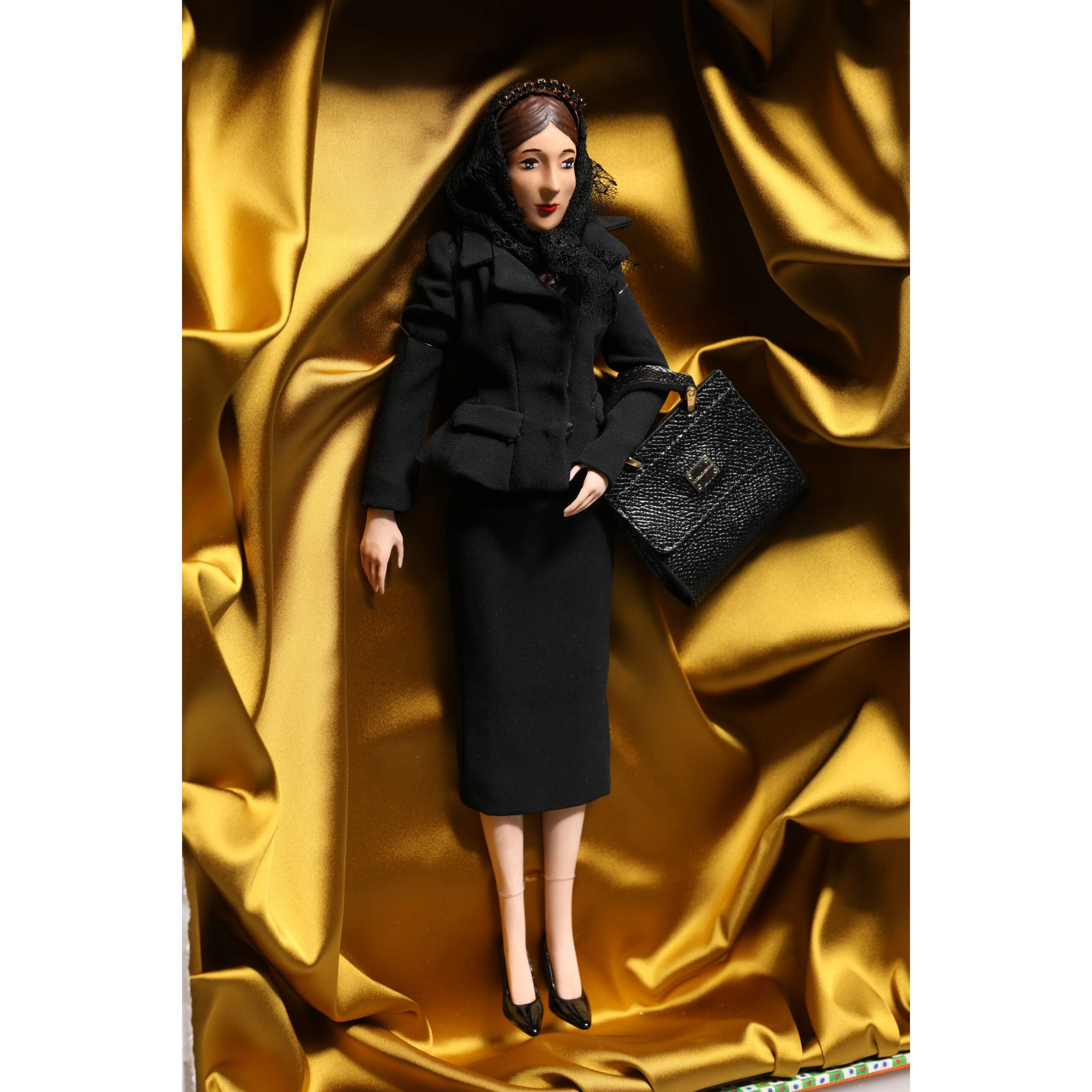 Black Dress Ceramic Porcelain Fashion Leather Sicily Dolls