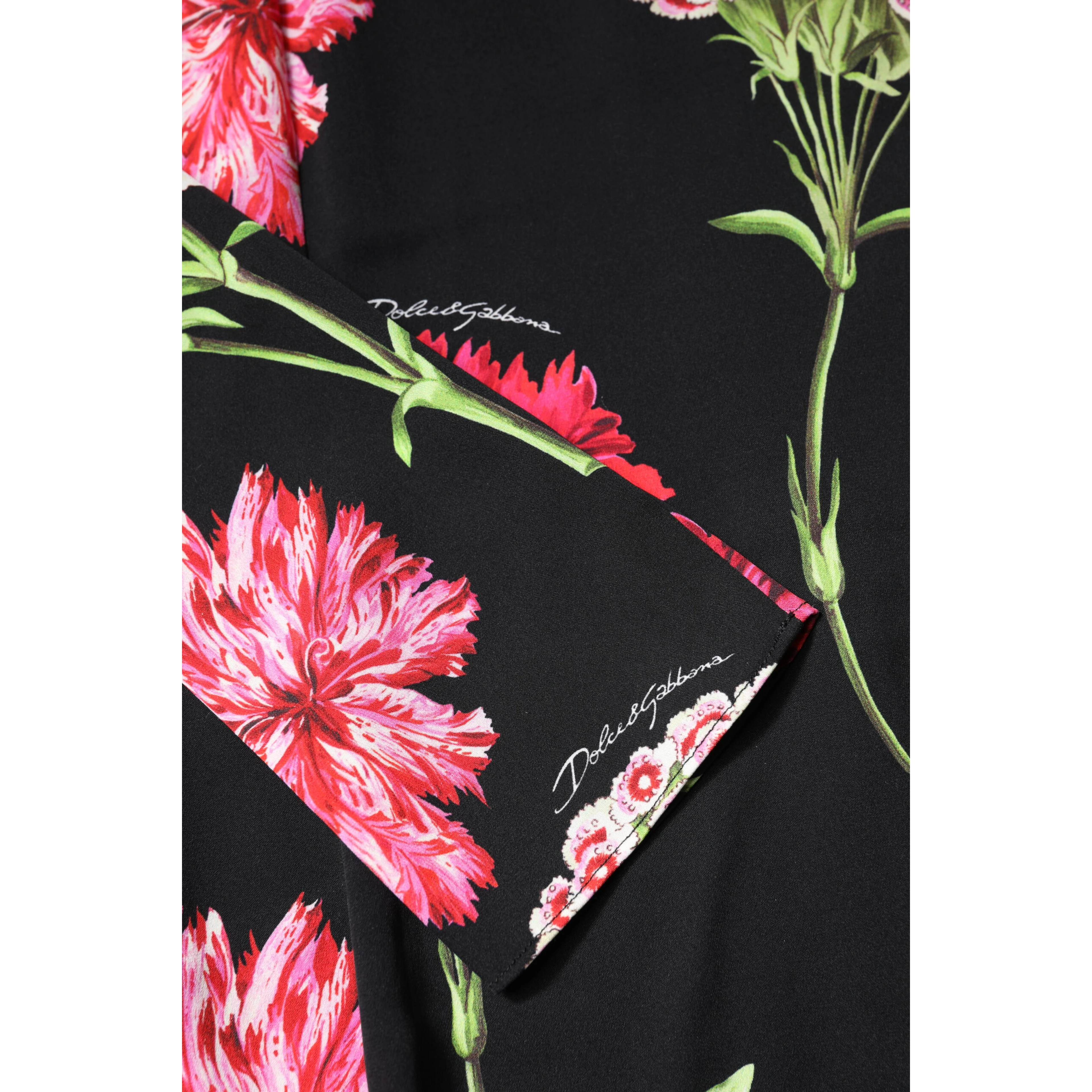 Black Floral Long Sleeve Women Blouse Top