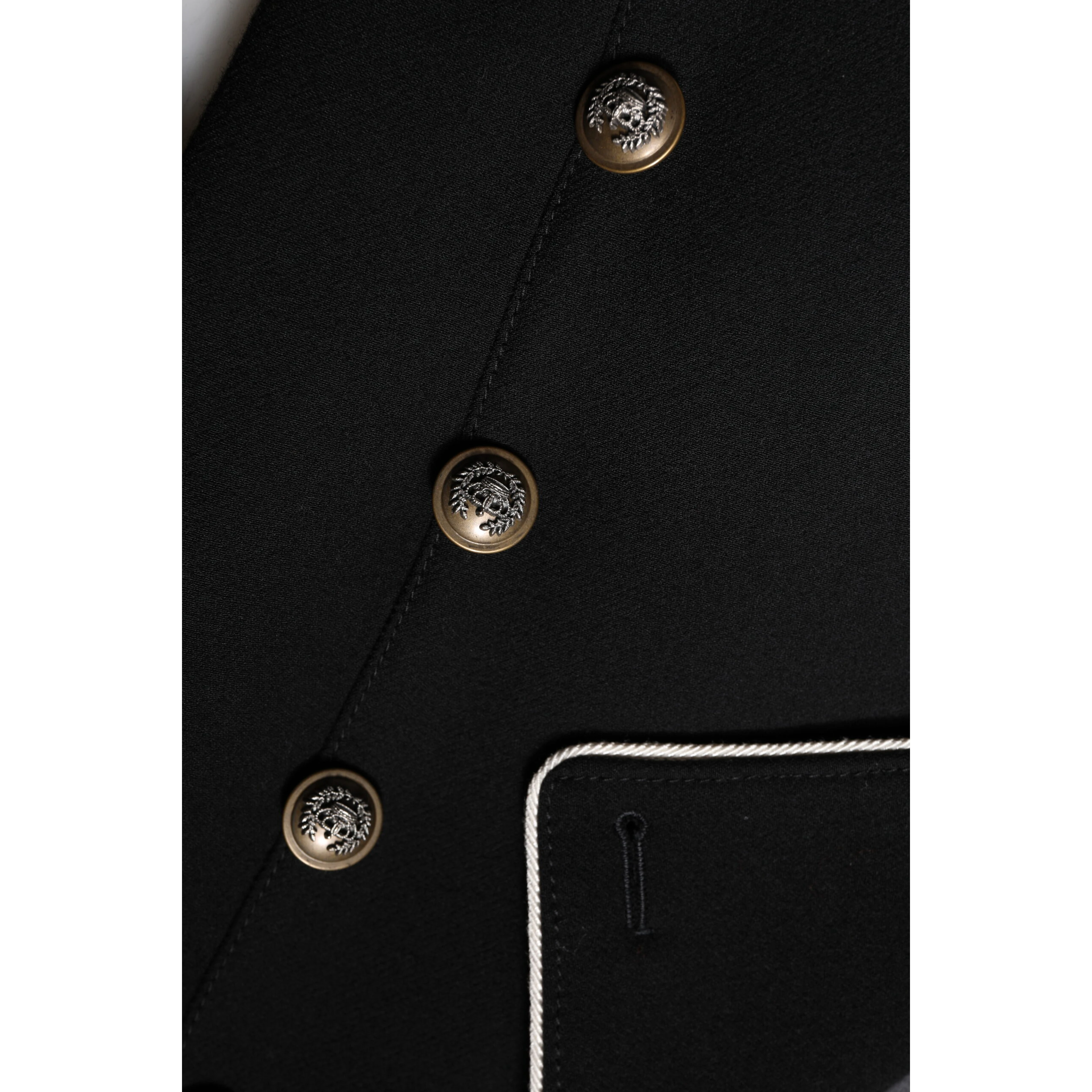 Black Wool Double Breasted Blazer Jacket