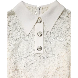 White Floral Lace Long Sleeves Shift Dress