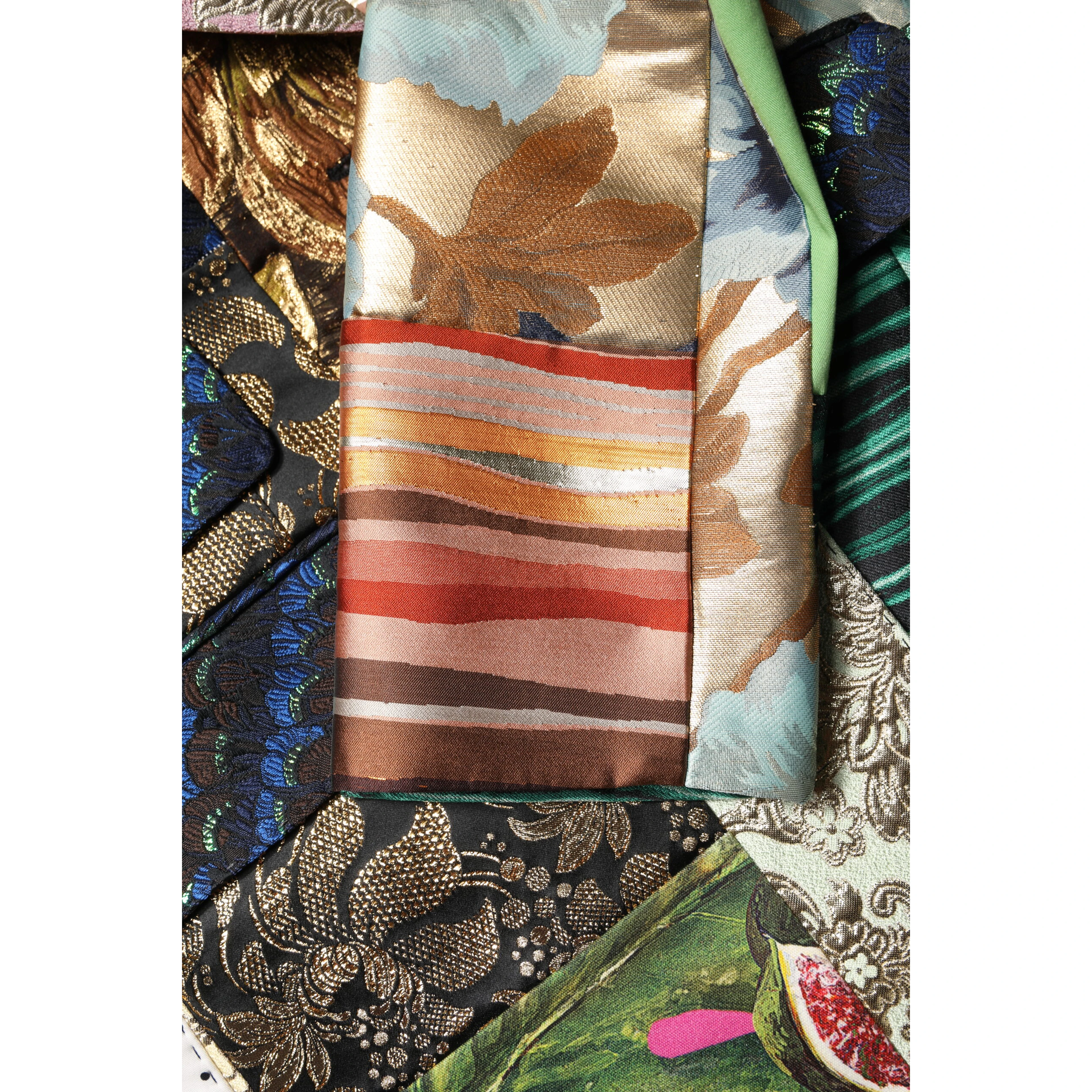 Multicolor Floral Patchwork Jacquard Jacket