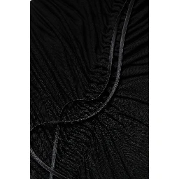 Black Mesh Trim Bodycon Long Sheath Dress