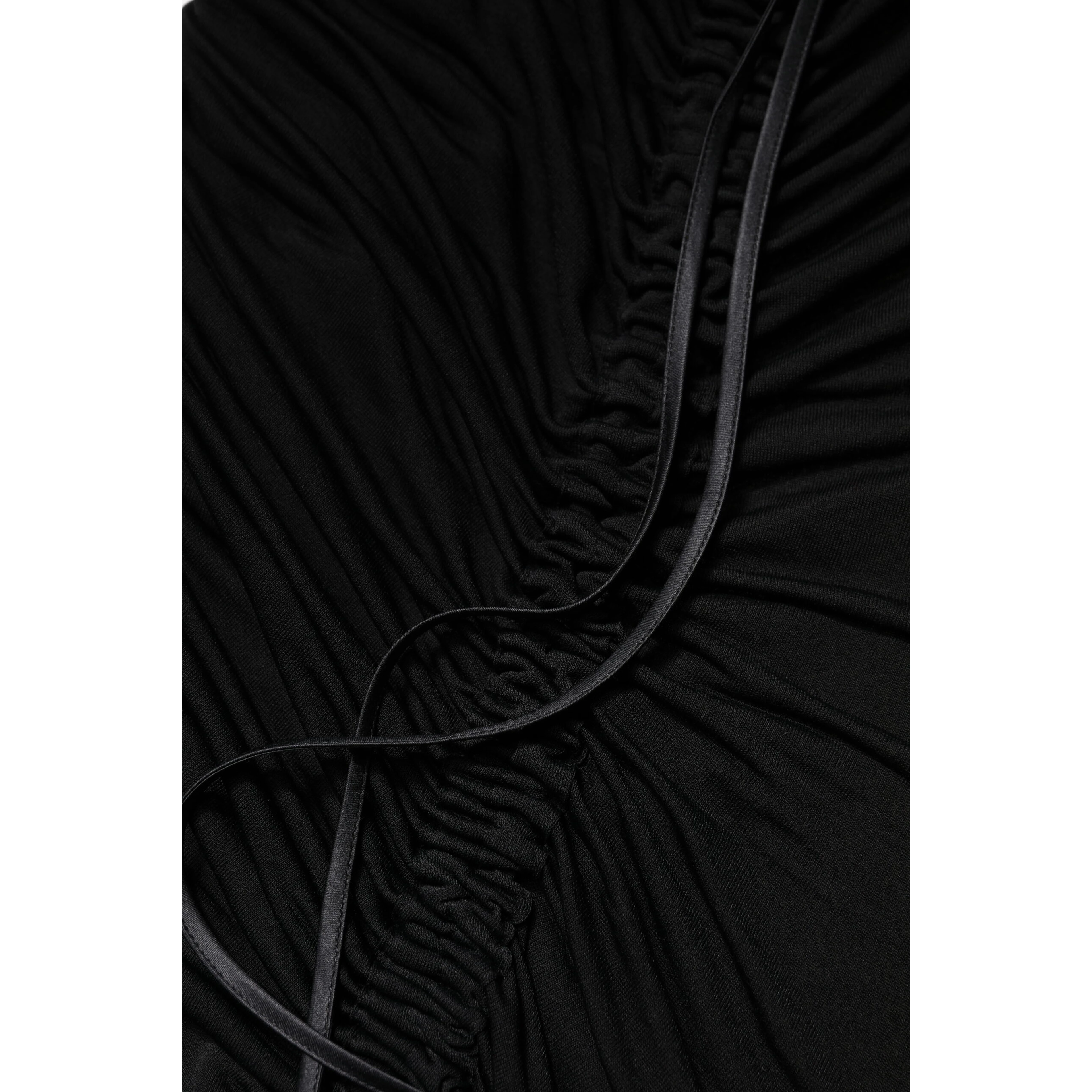 Black Mesh Trim Bodycon Long Sheath Dress