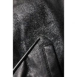 Black Lambskin Leather Full Zip Biker Jacket