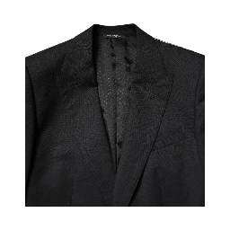 Black Single Breasted Formal Blazer with Vest