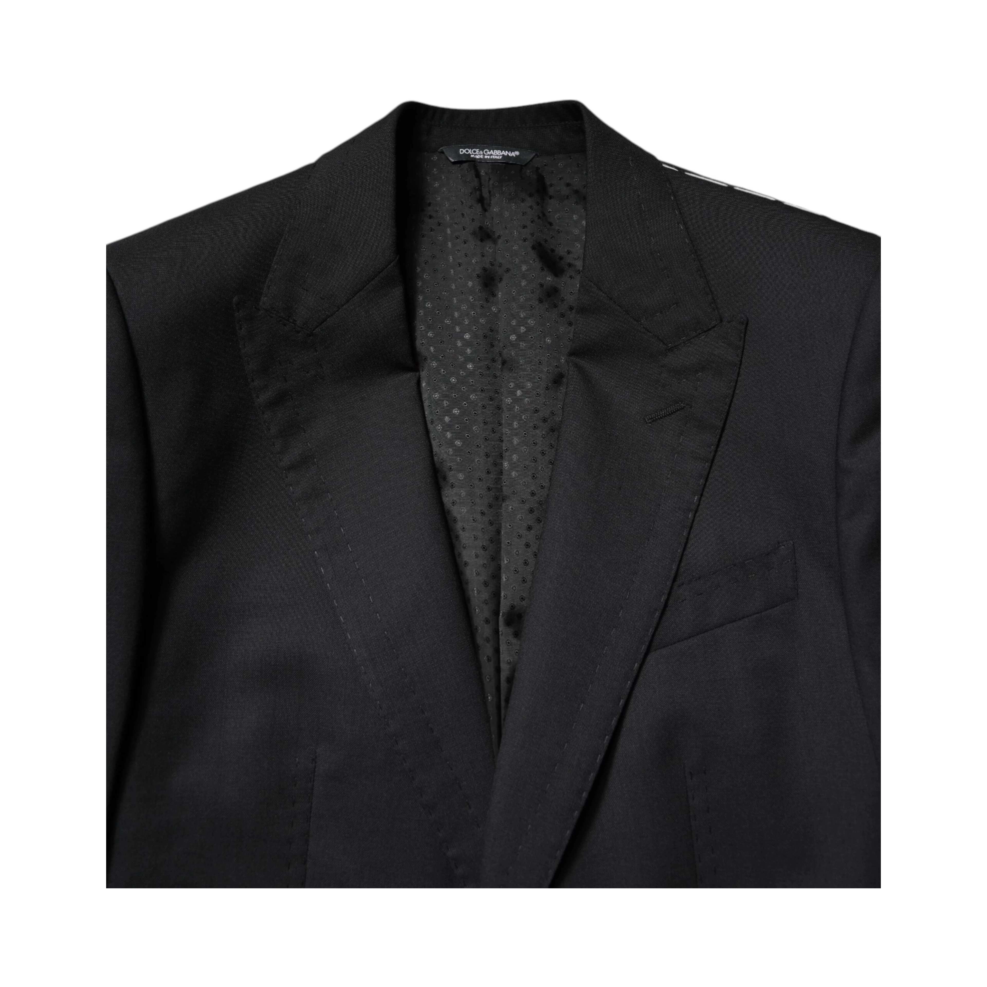 Black Single Breasted Formal Blazer with Vest