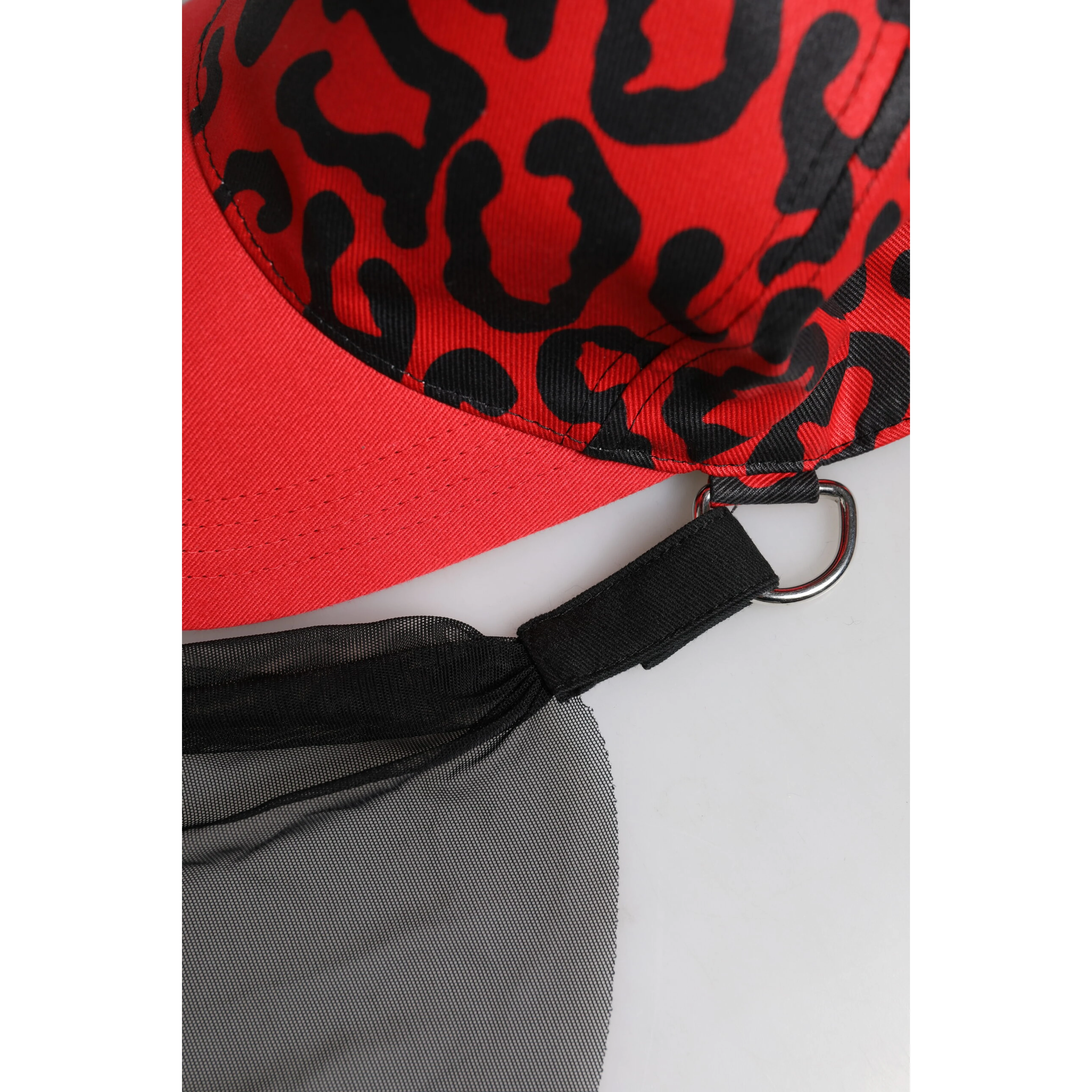 Red Cotton 6 Panels Women Baseball Cap