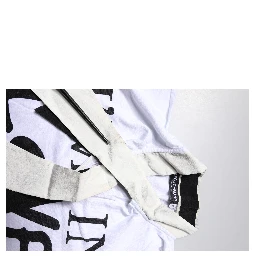 White Cotton Silk Blend Ascot Collar T-shirt