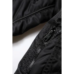 Black Nylon Full Zip Bustier Corset Jacket