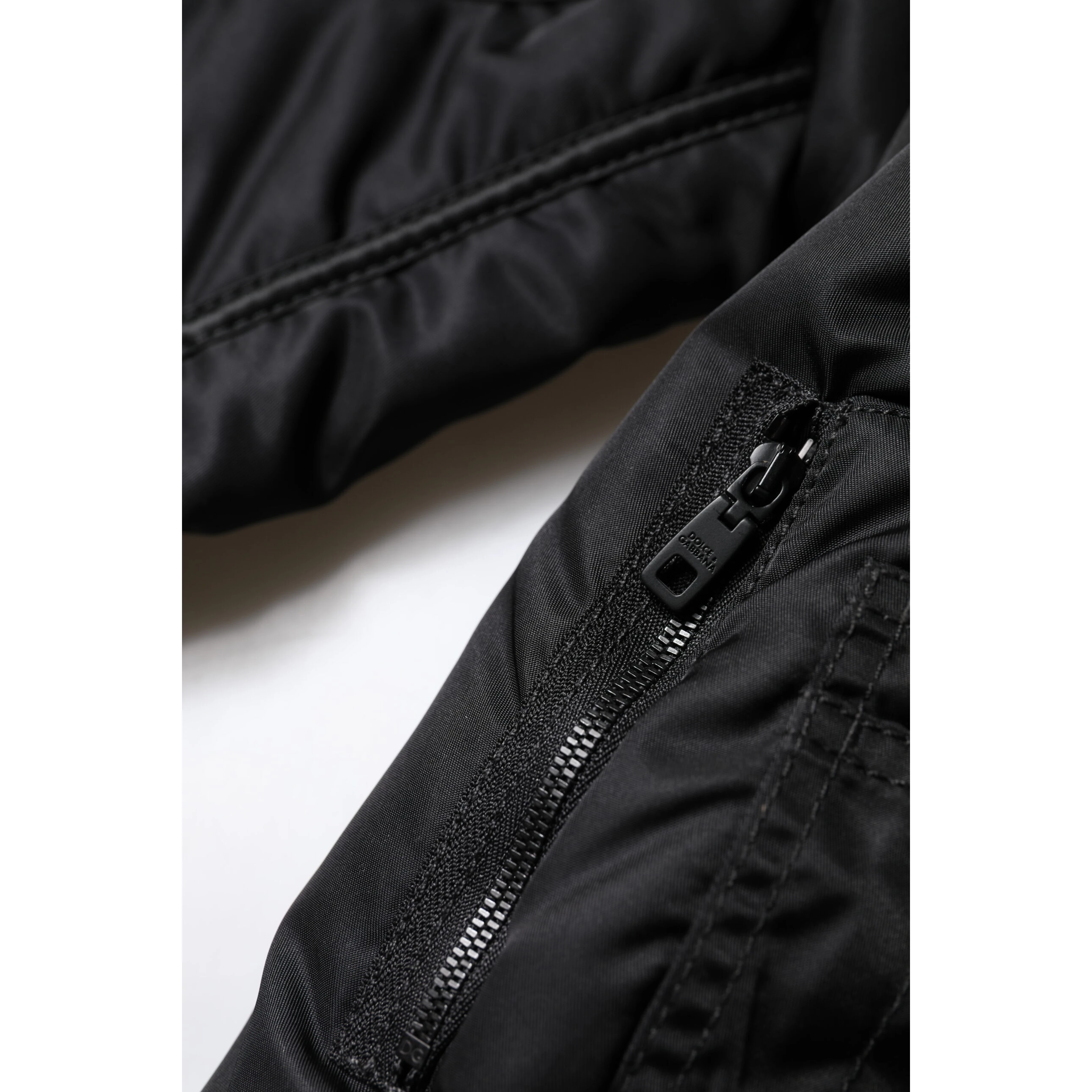 Black Nylon Full Zip Bustier Corset Jacket