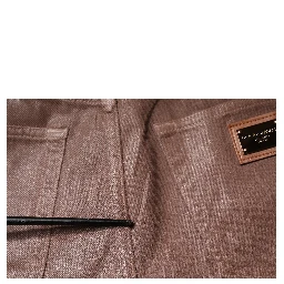 Brown Cotton High Waist Tapered Denim Jeans