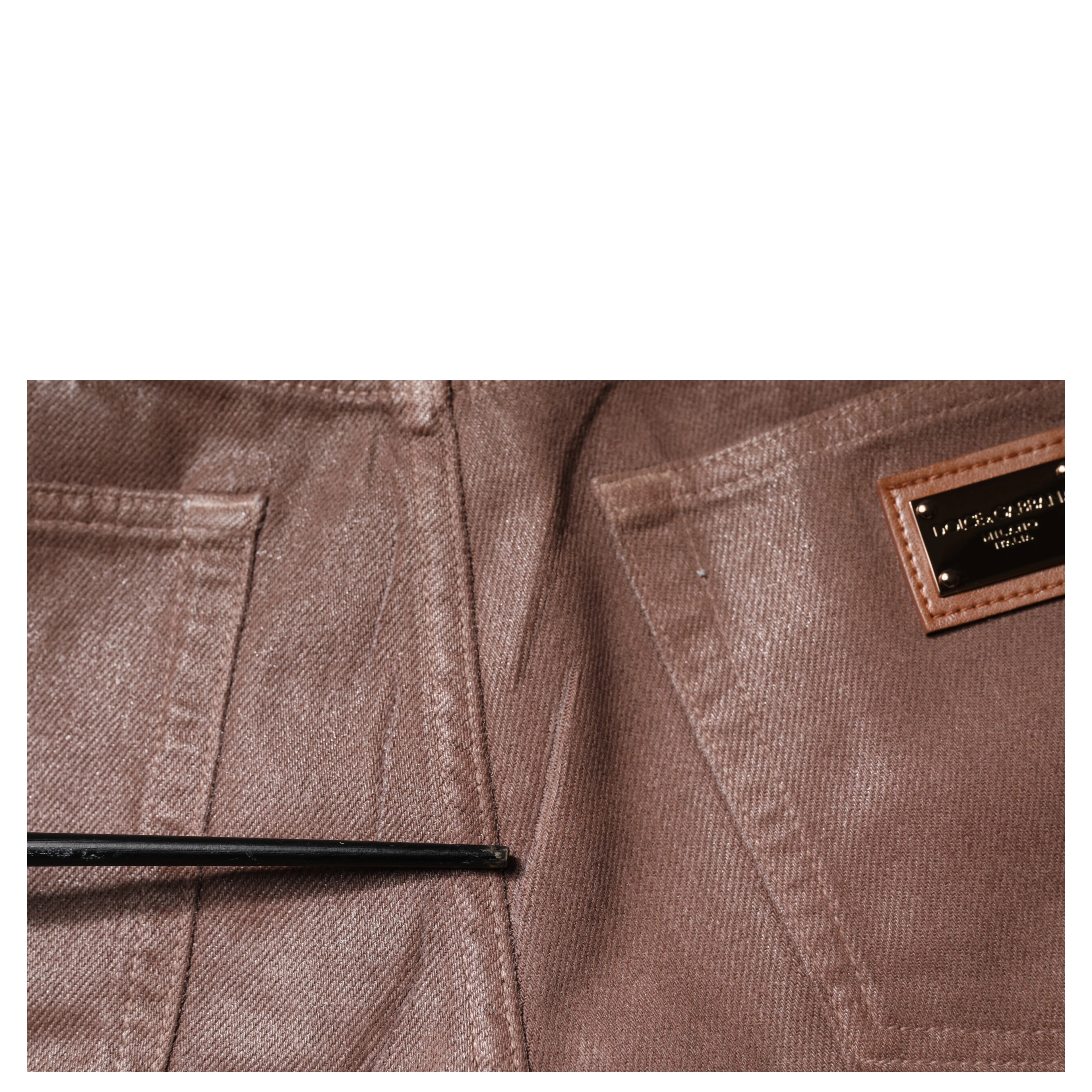 Brown Cotton High Waist Tapered Denim Jeans