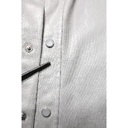 Metallic Gray Cotton Button Down Shirt