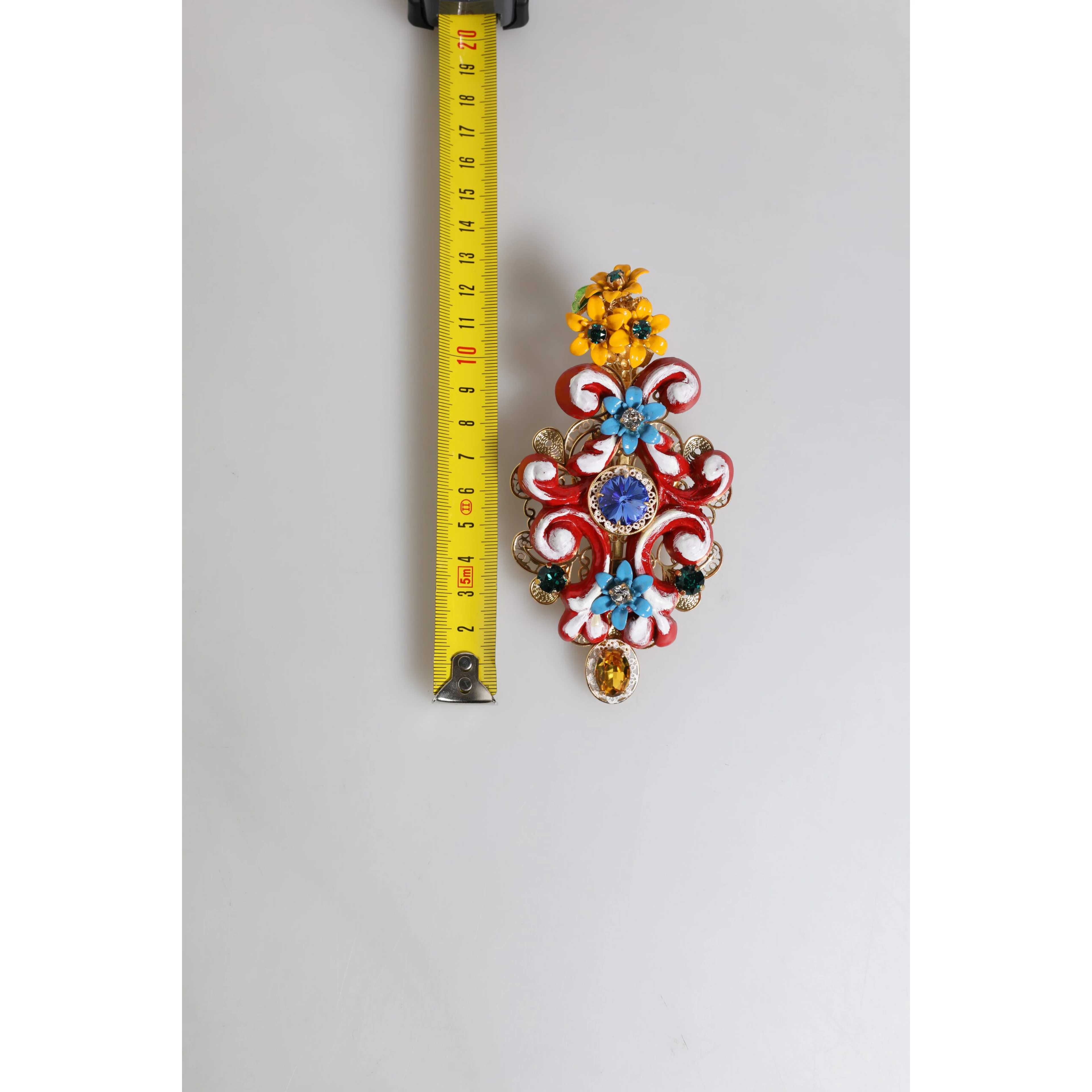 Multicolor Spring CARRETTO Gold Brass Crystal Hair Clip