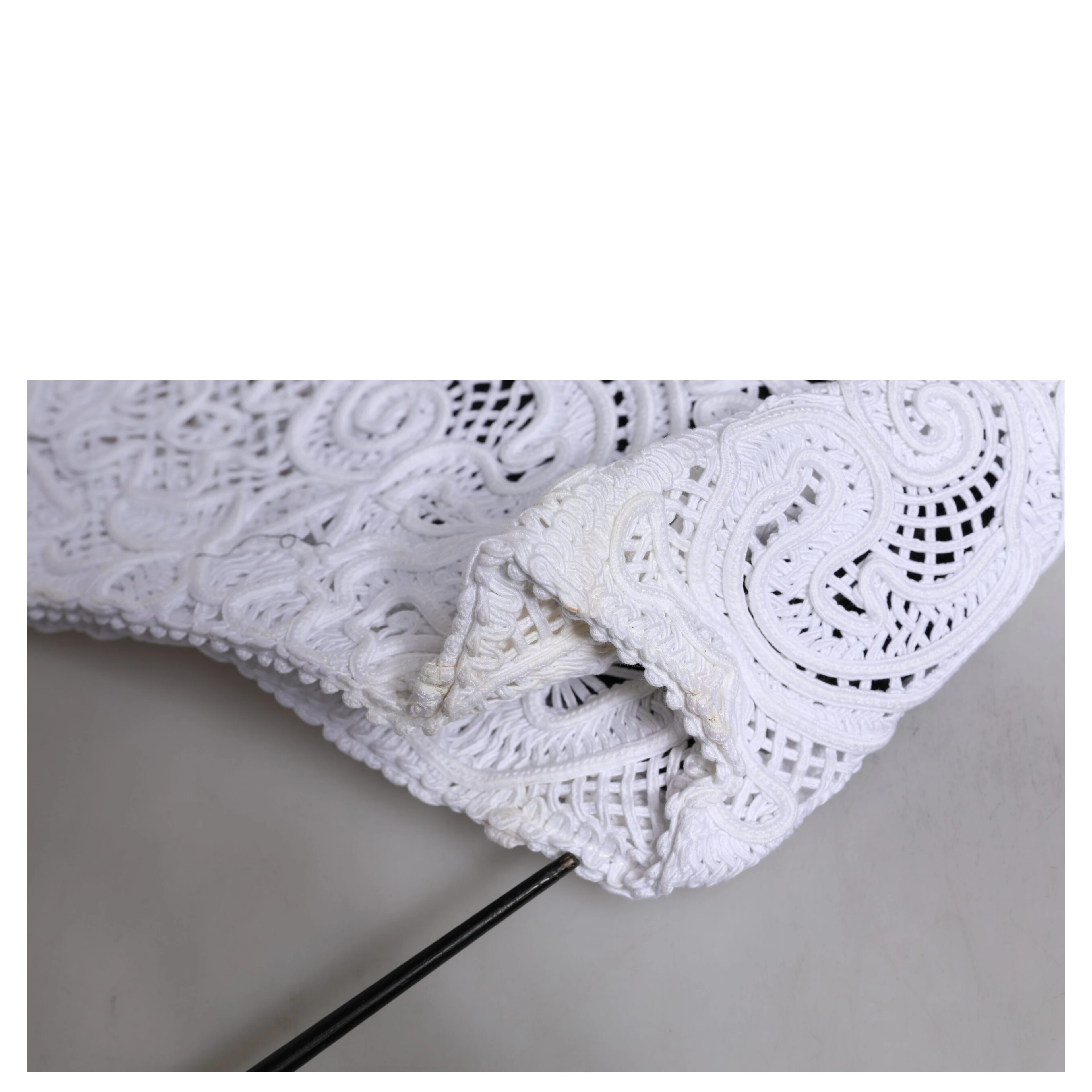 White Cordonetto Lace Beatrice Tote Shopping Bag