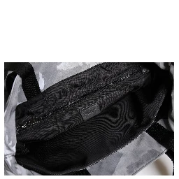 Gray Camo Cotton Multiple Compartments Tote Bag