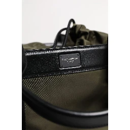 Military Green Nylon Shoulder Strap Tote Bag