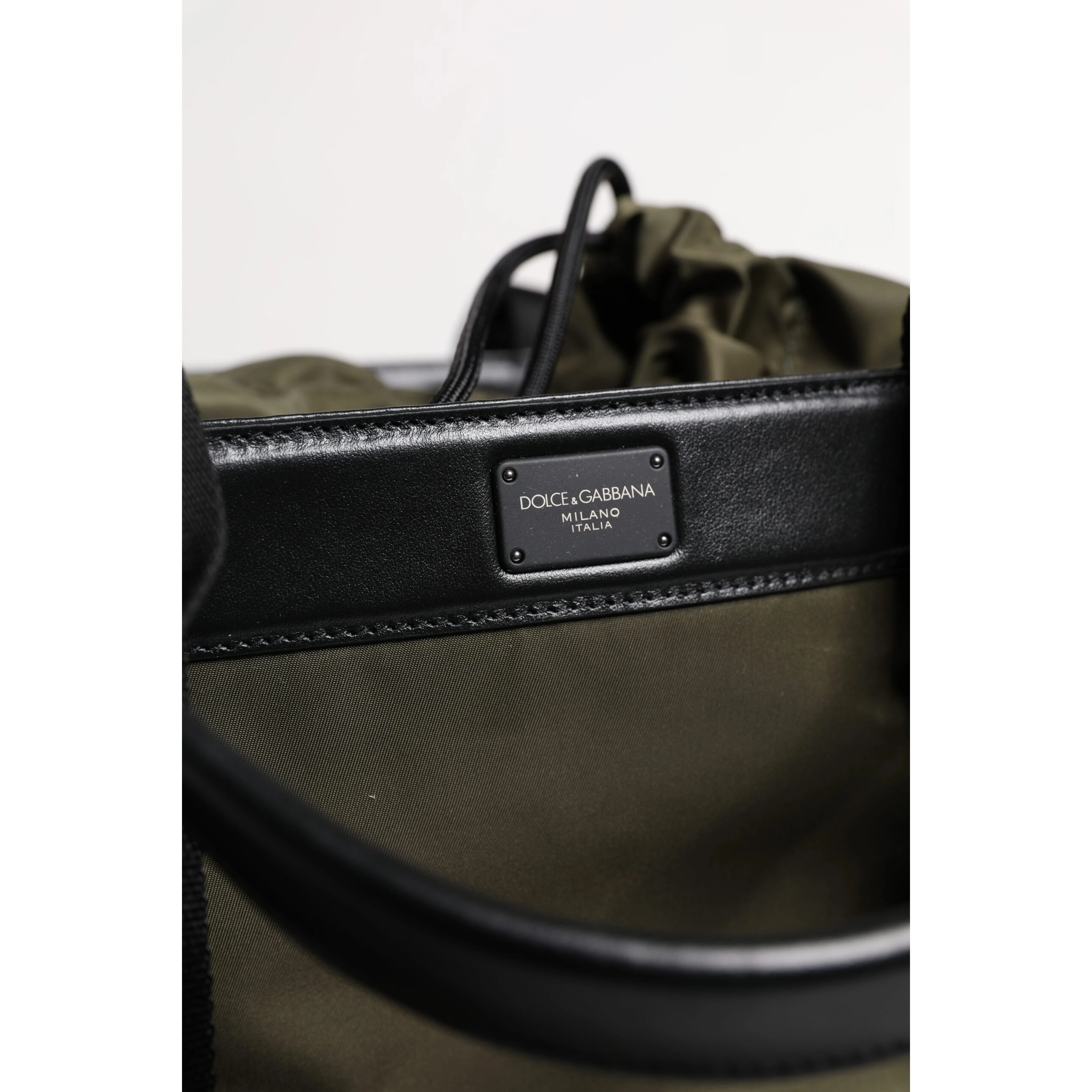 Military Green Nylon Shoulder Strap Tote Bag