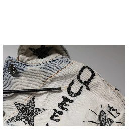 Light Blue Graffiti Button Down Denim Jacket