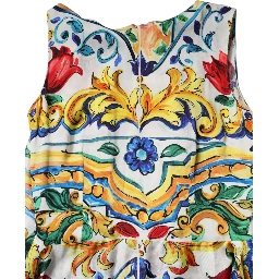 Multicolor Majolica Kaftan Short Sleeves Maxi Dress