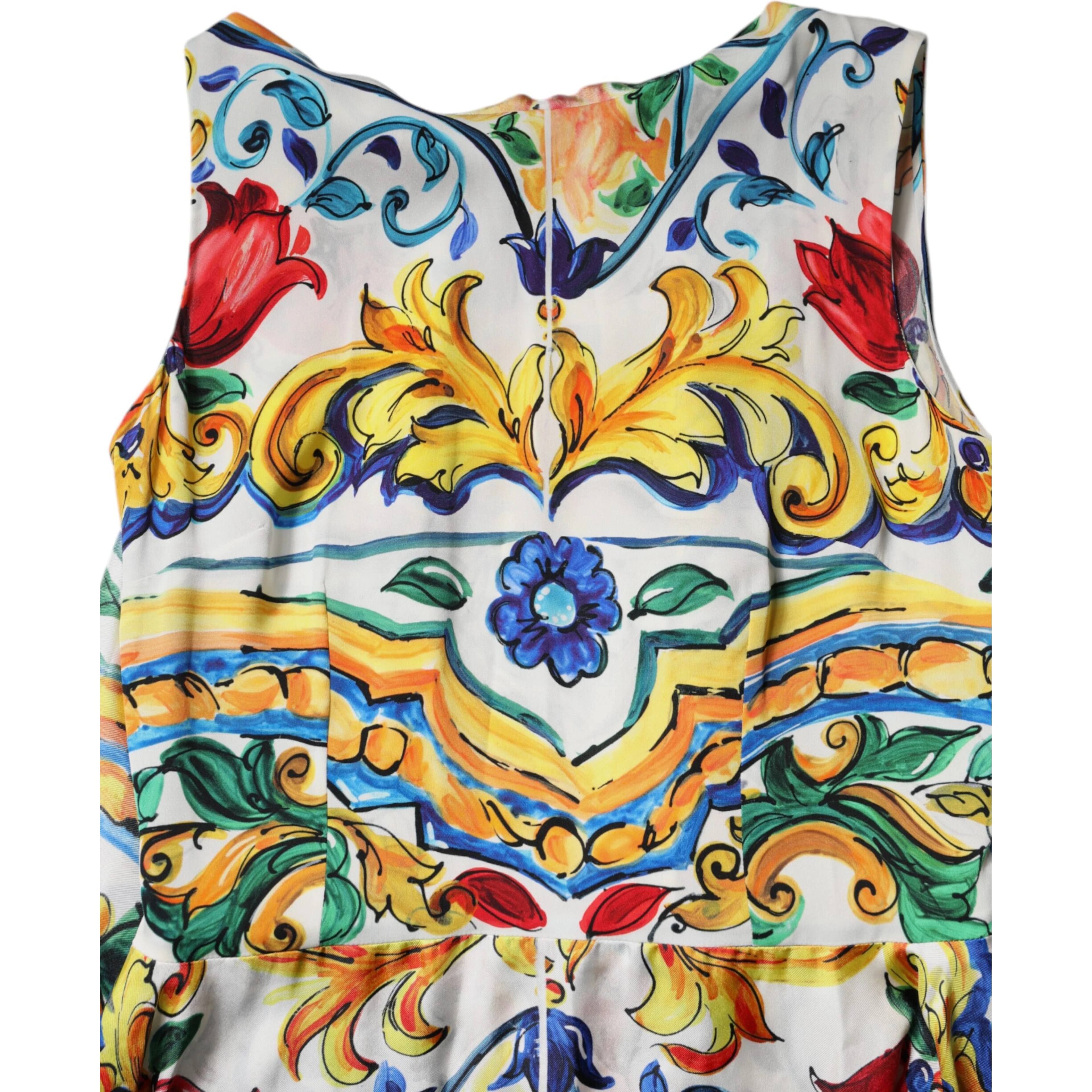 Multicolor Majolica Kaftan Short Sleeves Maxi Dress