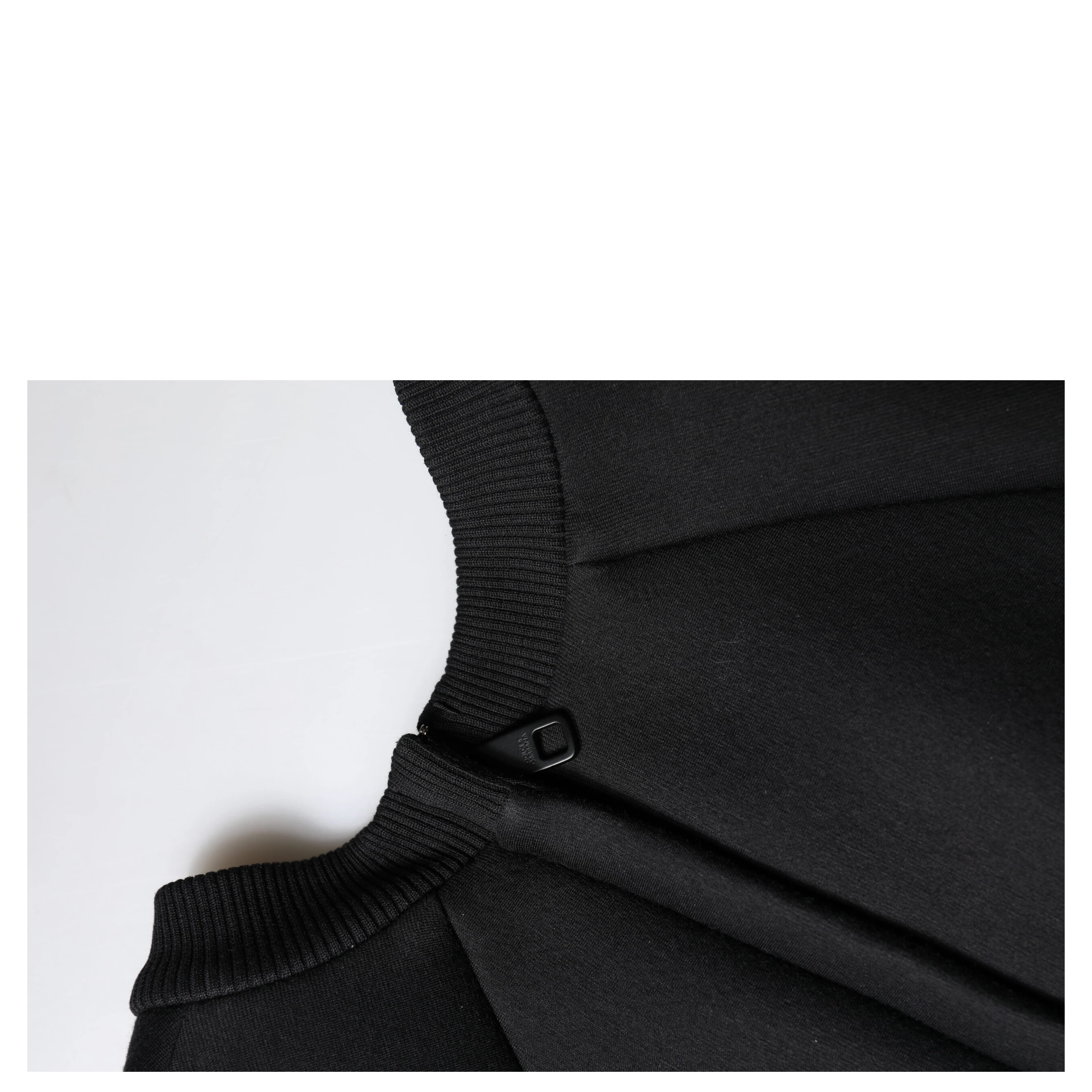 Black Cotton Long Sleeves A-line Mini Dress