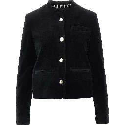 'Very' single-breasted velvet jacket