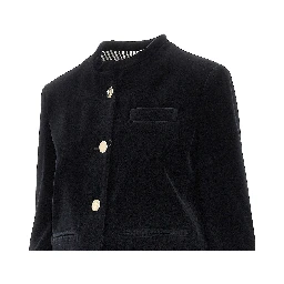 'Very' single-breasted velvet jacket
