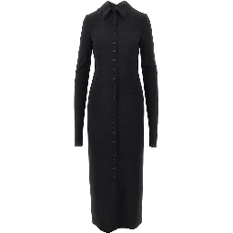 Wool-blend jersey midi dress