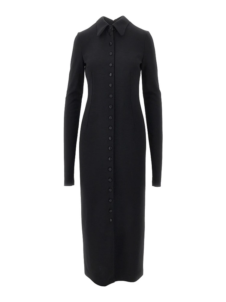 Wool-blend jersey midi dress