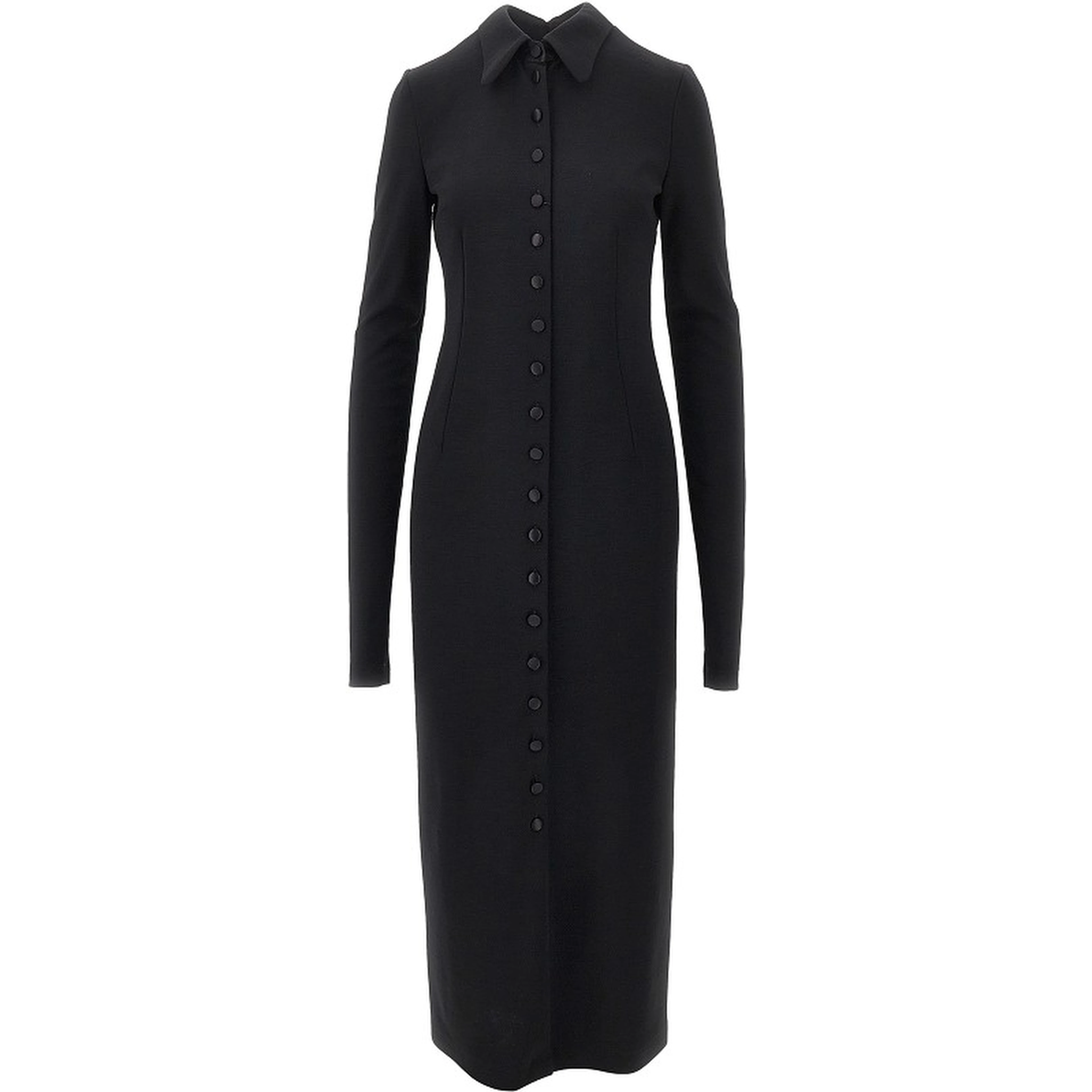 Wool-blend jersey midi dress
