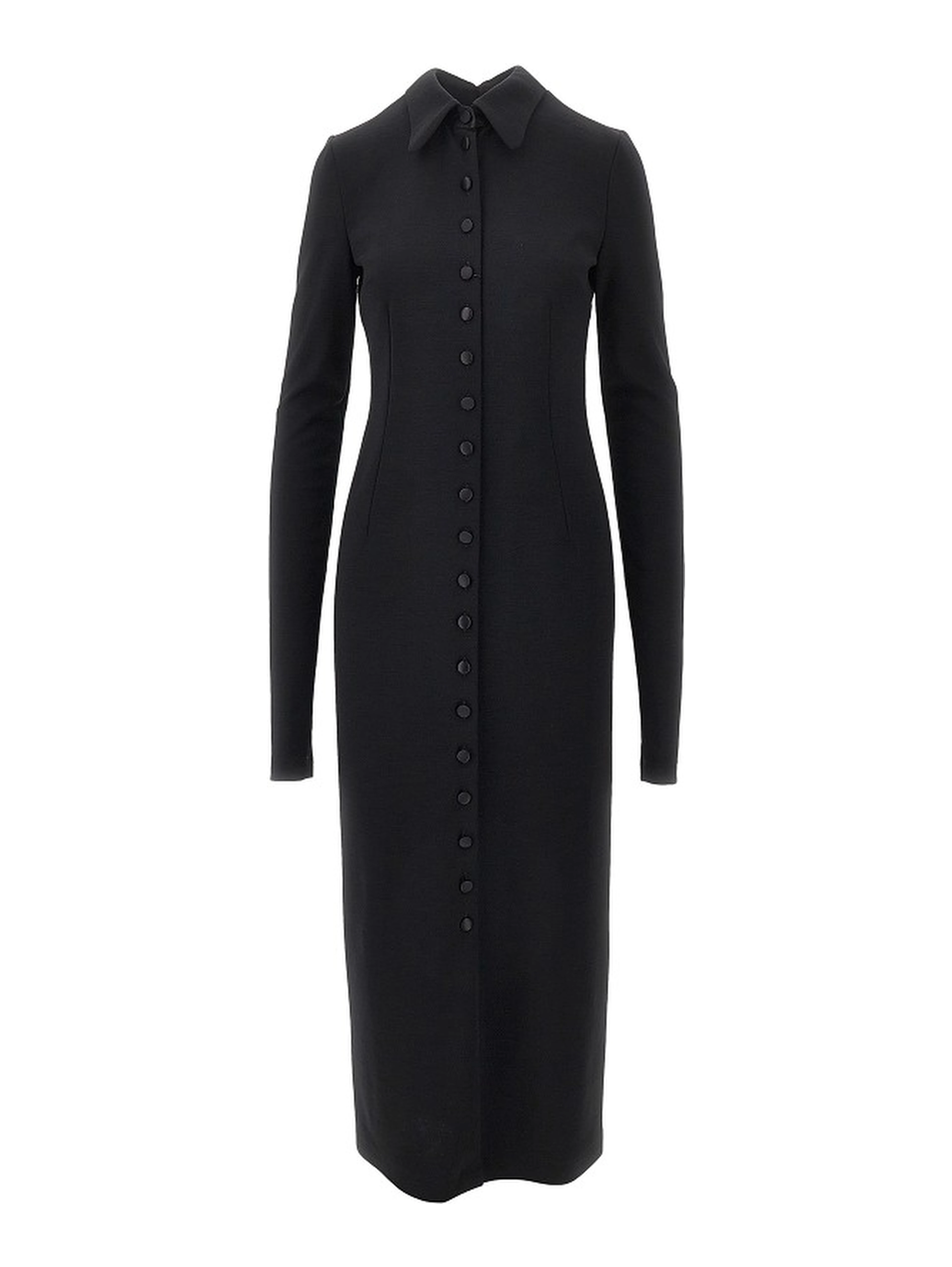 Wool-blend jersey midi dress