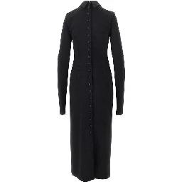 Wool-blend jersey midi dress