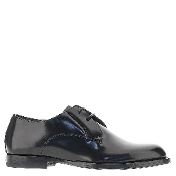 Spazzolato leather laced shoes