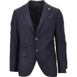 Super 110's wool single-breasted jacket