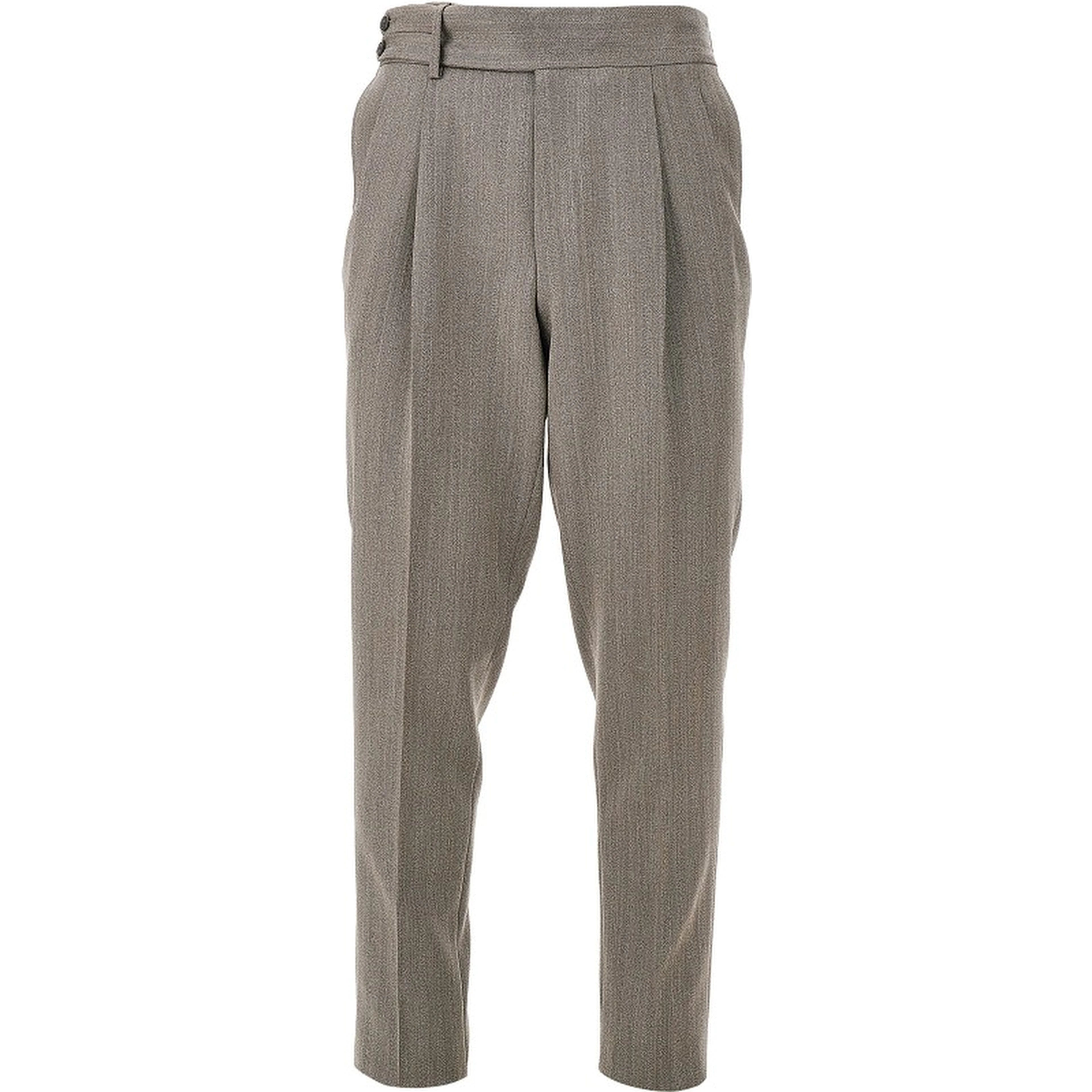 Pleated chevron wool pants