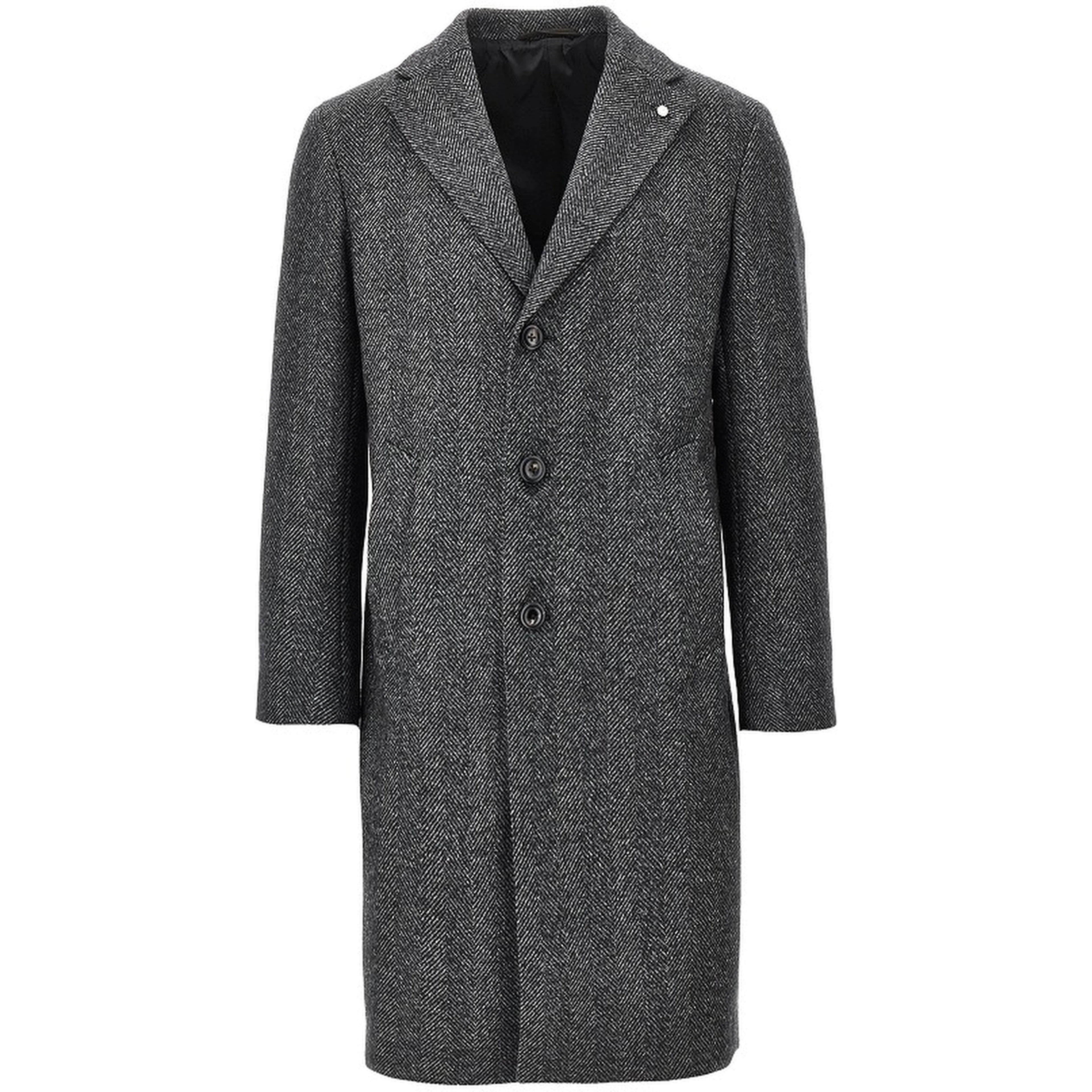 Herringbone wool midi coat